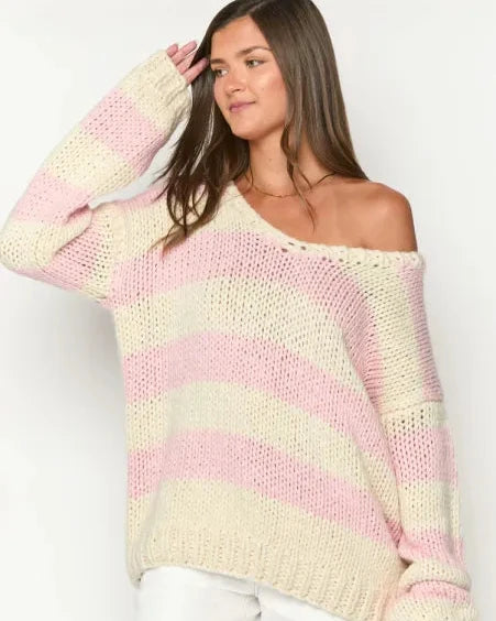 Delvey Pink Knit Sweater